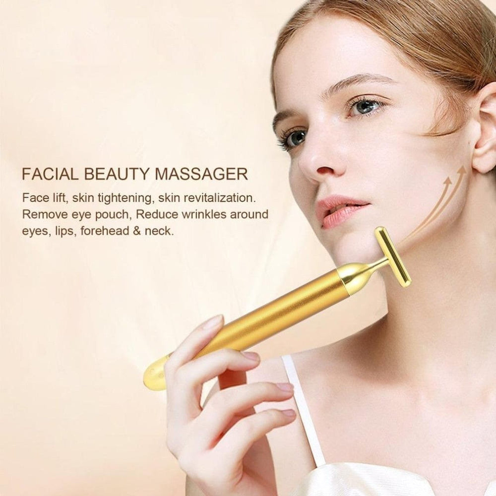24k Gold Face Massager (6000+ vibrations/min) | Buy 1 Get 1 FREE