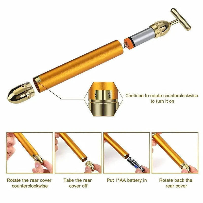 24k Gold Face Massager (6000+ vibrations/min) | Buy 1 Get 1 FREE